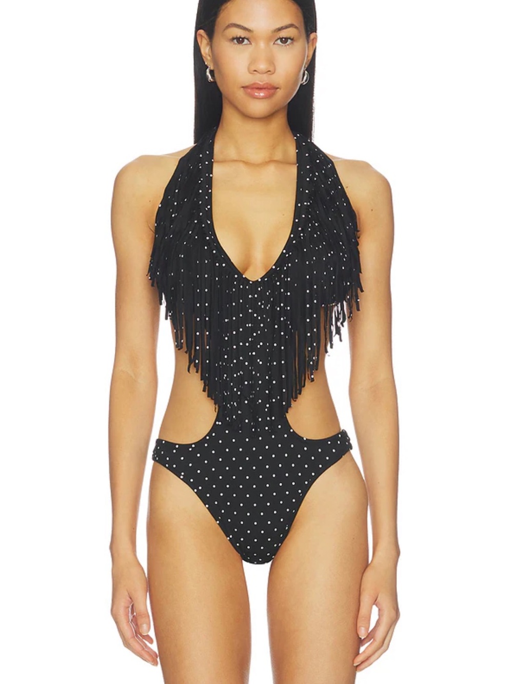 Fringe Bodysuit in White Polka
NIIHAI